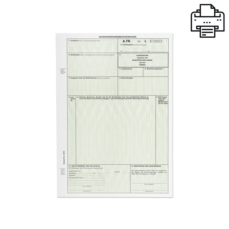 mashpaper A.TR. ATR Traffic Certificate Form for Laser Printers Choice