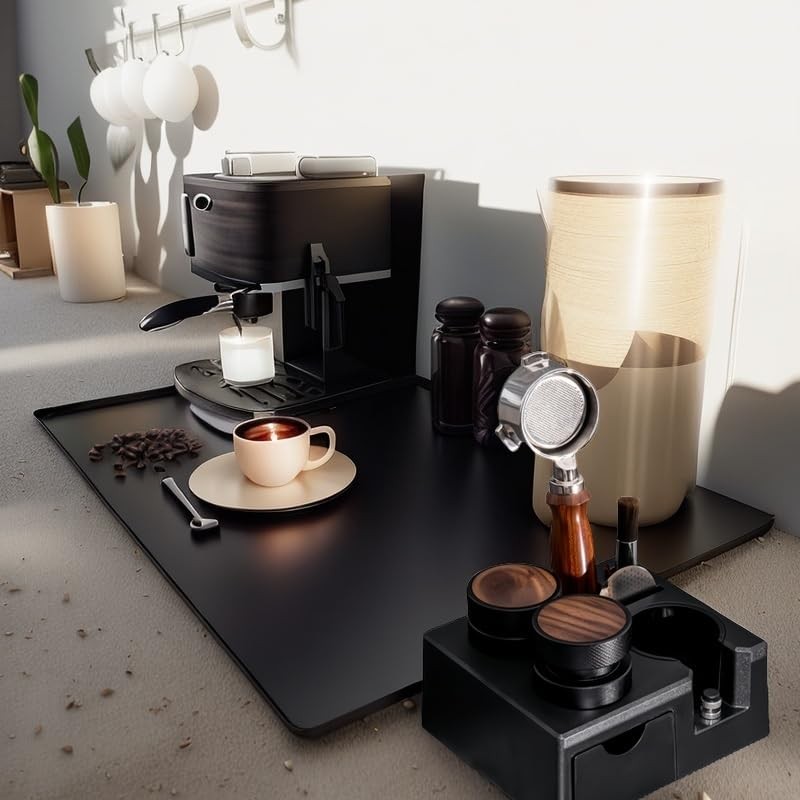 Compact Espresso Tamping Station ABS Construction with Ergonomic Design for