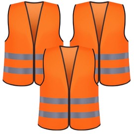 Romon High Visibility Vests for Car, Pack of 3 High Visibility Vest, Breakdown Vest, Reflective Vest, Reflective Vest, Bicycle Reflective Safety Vest for Drivers