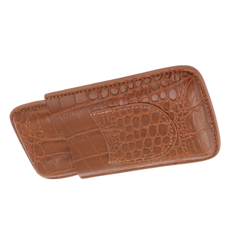 Cigar Holder Case Artificial Leather Portable Durable Elegant 3 Finger