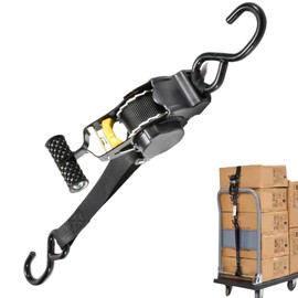 Retractable Ratchet Tie-Down Straps, Cargo Mall Retractable Ratchet Strap, Heavy Duty Automotive Webbing Supplies for Motorcycles Cargo Trailer ATVs