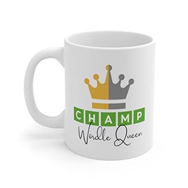 Champ Wordle Queen Mug - Gift for Her, Girlfriend, Women - Mother's Day - Funny Lover Gift Idea for Birthday 11oz