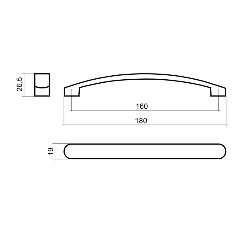 SOTECH SW111 BA Furniture Handles 160 mm Stainless Steel Look