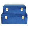 HofferRuffer Velvet Storage Trunks with Wood Frame, Set of 2