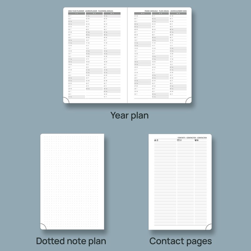 POPRUN Calendar 2026 Daily Planner 21.5 x 14.5 cm, Daily