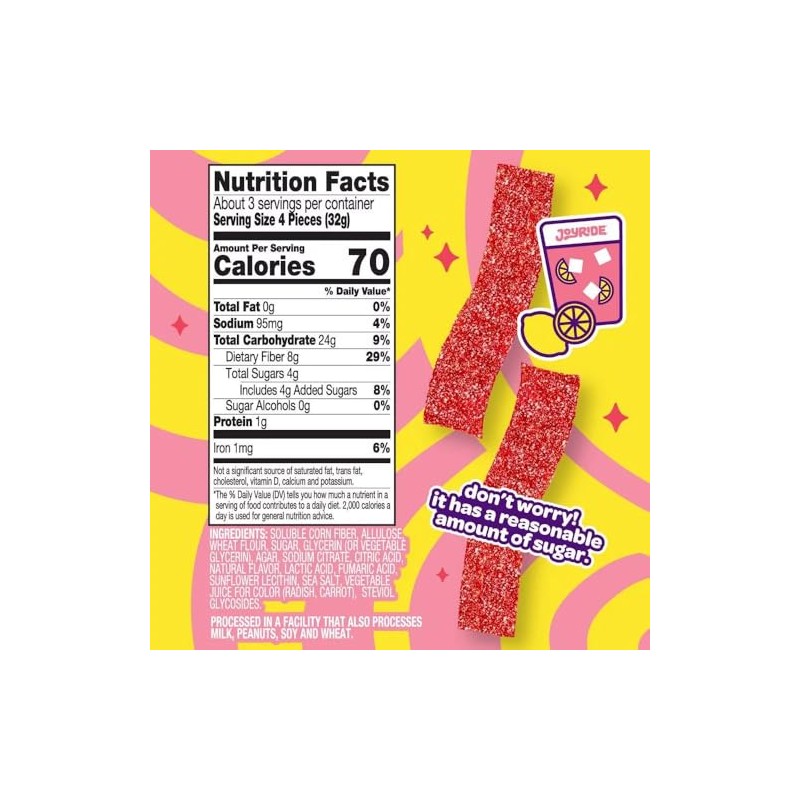 Joyride Sweets Joyride Candy Sour Candy Strips - 3.5oz-Gummy Candy,