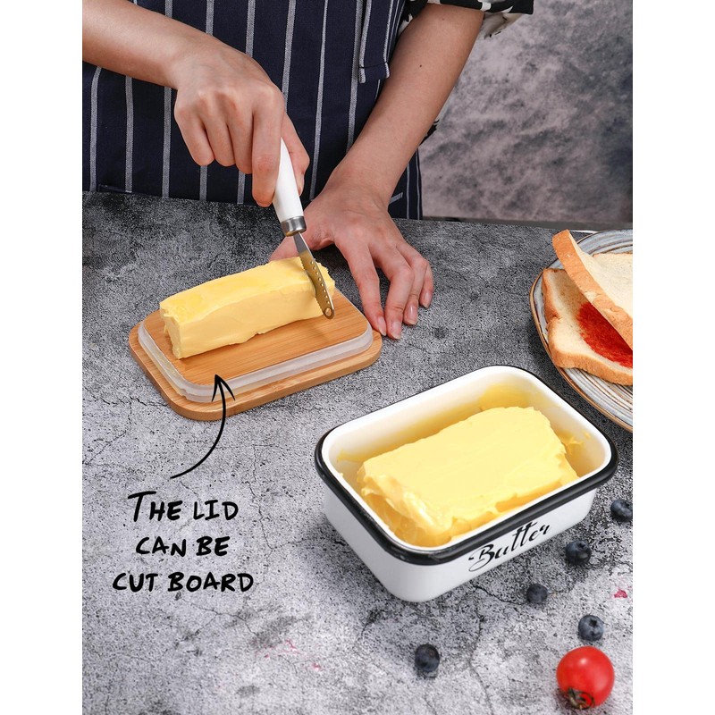Butter Dish with Lid: Butter Dish for Countertop- AISBUGUR Metal