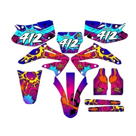 Senge Graphics Inc 2002-2004 CRF 450 R ZANY Pink Senge Graphics Kit Compatible with Honda - Complete Kit With Rider I.D., 18/21