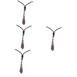 FOMIYES 4pcs Crystal Pendant Necklace for Women Choker Necklace Braided Rope Fashion Jewelry for Daily Outfit