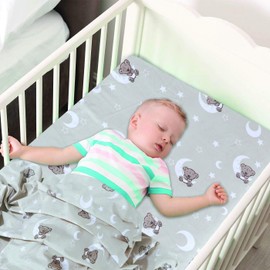 Every Thread Counts - 2 X Cot Bed Fitted Sheets 70 x 140 cm - Easy Care Fine Quality Polycotton Travel Cot Sheets - Soft and Breathable (Sleeping Teddy)