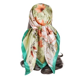 FAIRYGATE Seidentuch Kopftuch Damen 35" Seidensatin Seidentuch Quadratischer Bundschal Mode Seidenbandana Leichtes Stirnband Damenschal Bandana Seide Haartuch Damen Seidentuch Haare 90024