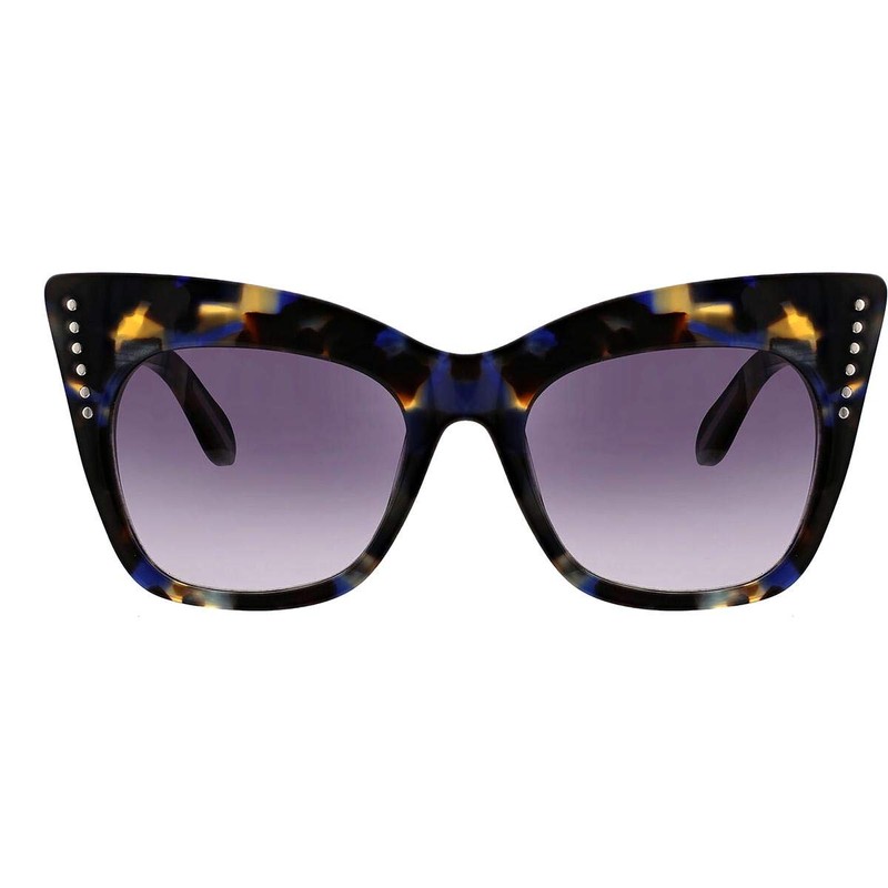 BCBGMAXAZRIA Womens Kitten Retro Glam Cat Eye Sunglasses Blue O/S