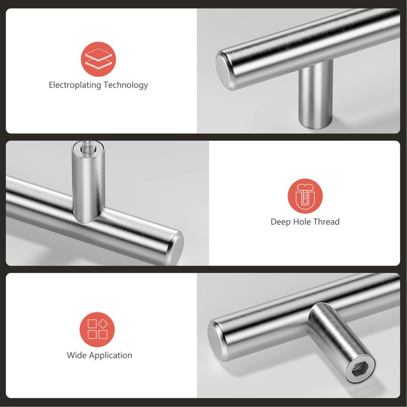 homdiy Cabinet Handles Brushed Nickel Cabinet Pulls - HD201SNB Cabinet
