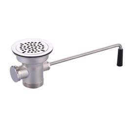 iVIGA Commercial Sink Drain: 3-1/2" Sink Opening Waste Drain Valve - Brass Kitchen Sink Drain With Twist Handle - Commercial Sink Stopper Prevents Sink Clogged Overflow For Restaurant Multi-Basin Sink