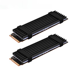 RGEEK 2Pcs M.2 SSD Heat Sink NVME NGFF M.2 2280 Solid State Hard Disk Aluminum Heatsink Cooler Radiator Thermal Cooling Pad for PC