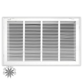HVAC Premium 24 x 12 Duct opening Steel Return Air Filter Grille, for 1-inch Filter, Removable door, Flat stamped HVAC Vent Cover Grille, Overall Size 26.5 x 14.5