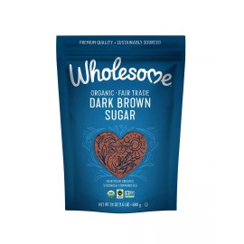 Wholesome Organic Dark Brown Sugar Pack of 6 24 Ounce Rich Molasses Flavor