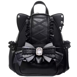 ZYOOFOV Women's Mine-Based Backpack, Bowknot with Cat Ears, Mini Ruffle Backpack, Girl, Cute, Gal Style, Gothic Lolita, Girl, Princesses, Mass Production, Light Blue System, Angel Neighborhood,