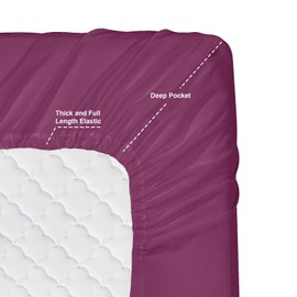 Hearth & Harbor 4 Piece Bed Sheet Set - Luxury Soft Double Brushed Microfiber - Deep Pockets, Hypoallergenic, King Size, Magenta
