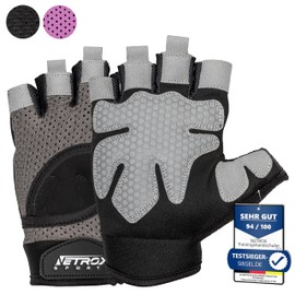 NetroxSports® Sports Gloves Extra Lightweight and Breathable for Strength Training, Biking, Driving, Bodybuilding and Crossfit, Extra Non-Slip for Men and Women, grey, xl