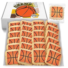 Basketball Cookies Individually Wrapped Party Favors 24 Pack Bulk Sports for Kids Game League