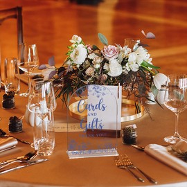 Acrylic Wedding Signs, Dusty Blue Wedding Decor, Blue Weddings Decor, Cards and Gifts Signs for Reception, Modern Calligraphy Arch Acrylic Table Top Sign for Weddings Parties Dinners (Clear)