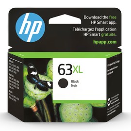 HP 63XL Black High-Yield Printer Ink Cartridge Printers | Works with DeskJet 1112, 2130, 3630;Envy 4510, 4520; OfficeJet 3830, 4650, 5200 | Eligible for Instant Ink | F6U64AN