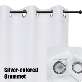 BONZER Wide Waterproof Outdoor Curtains for Patio Heavy Privacy Light Filtering Grommet Outside Curtains for Porch, Pergola, Gazebo, 1 Panel, 110W x 84L inch, White