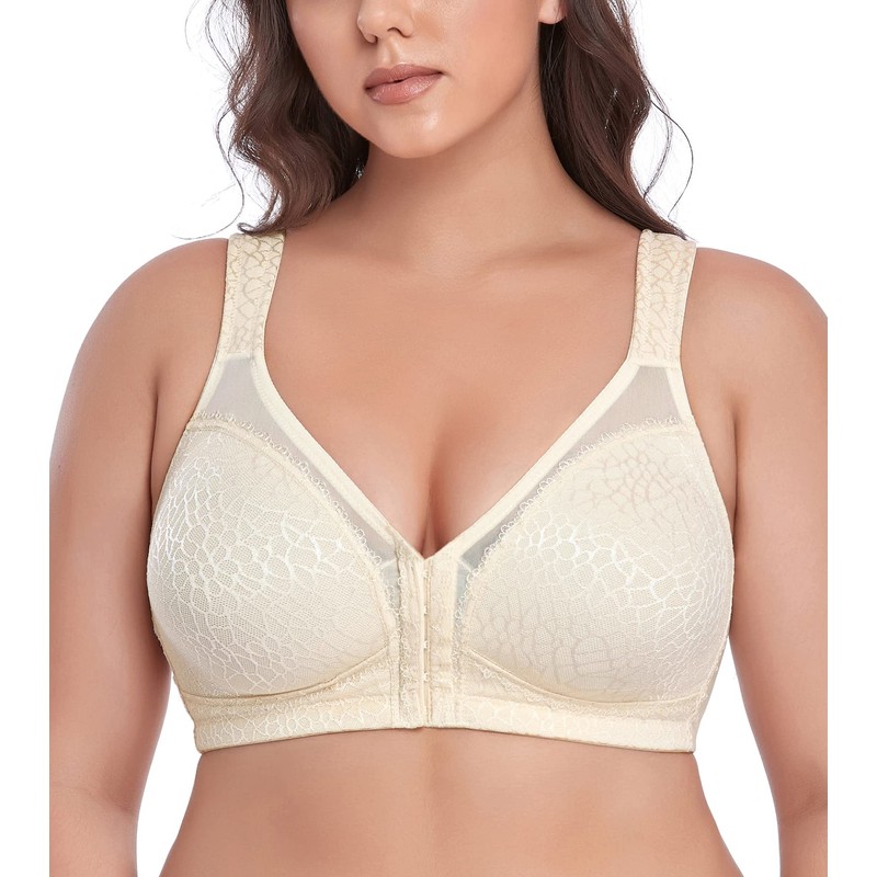 DotVol Front Closure Bra for Women Full Coverage Back Support