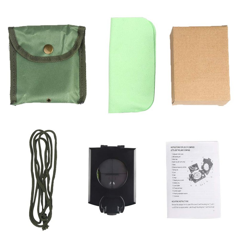 BIJIA Professional Multifunctional Compass, All Metal Military Waterproof High Accuracy