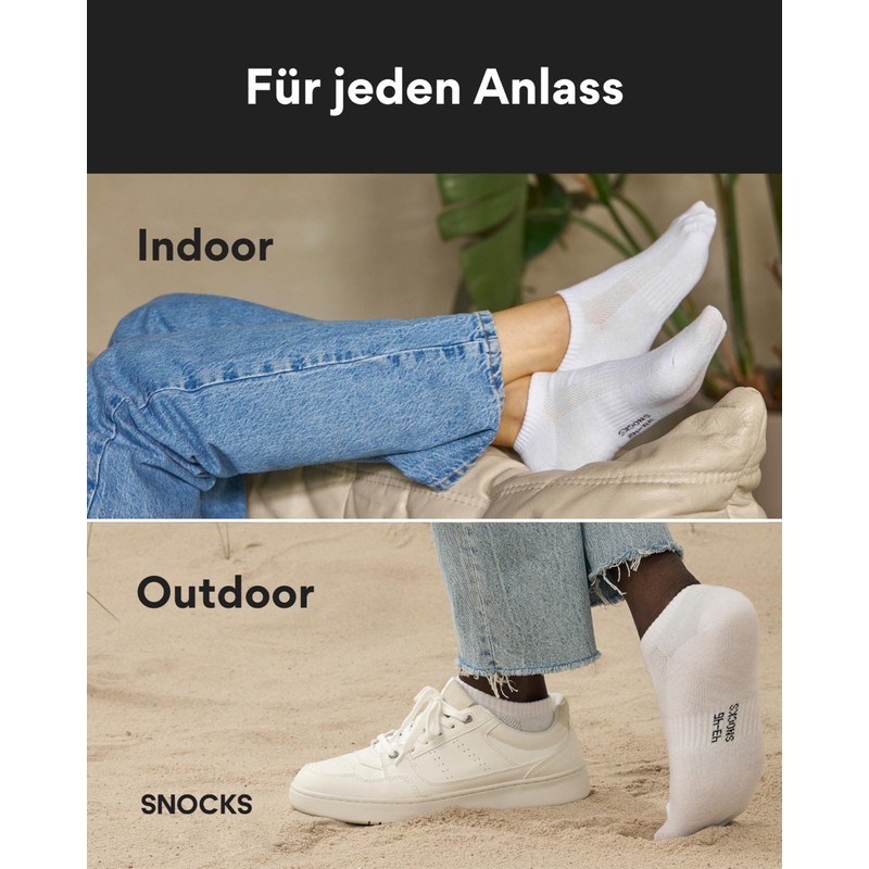 Snocks Women's and Men's Trainer Socks (6 x Pairs) -