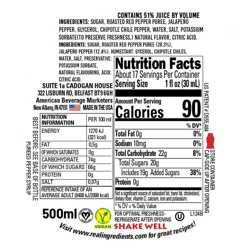 Gourmet Pepper Reàl Infused Exotics, Pureed Pepper Infused Syrup, 16.9