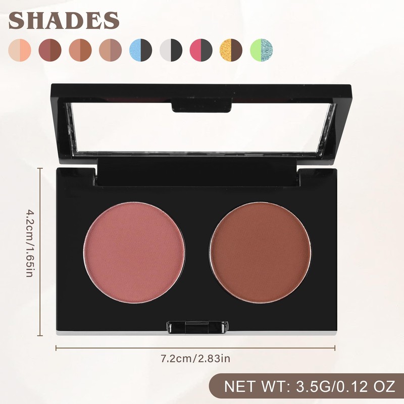 Duo Eye Shadow Palette，Nude Matte+ Warm Gray Matte Shades Eyeshadow
