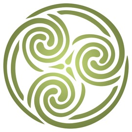 Celtic Spiral Stencil, 3 x 3 inch - Triskelion Triple Spiral Cycle of Life