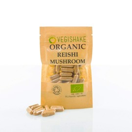 Organic Reishi Mushroom HPMC Capsules Peptidoglycans Polysaccharides Triterpenoids Vegan Halal Kosher (90 Capsules)