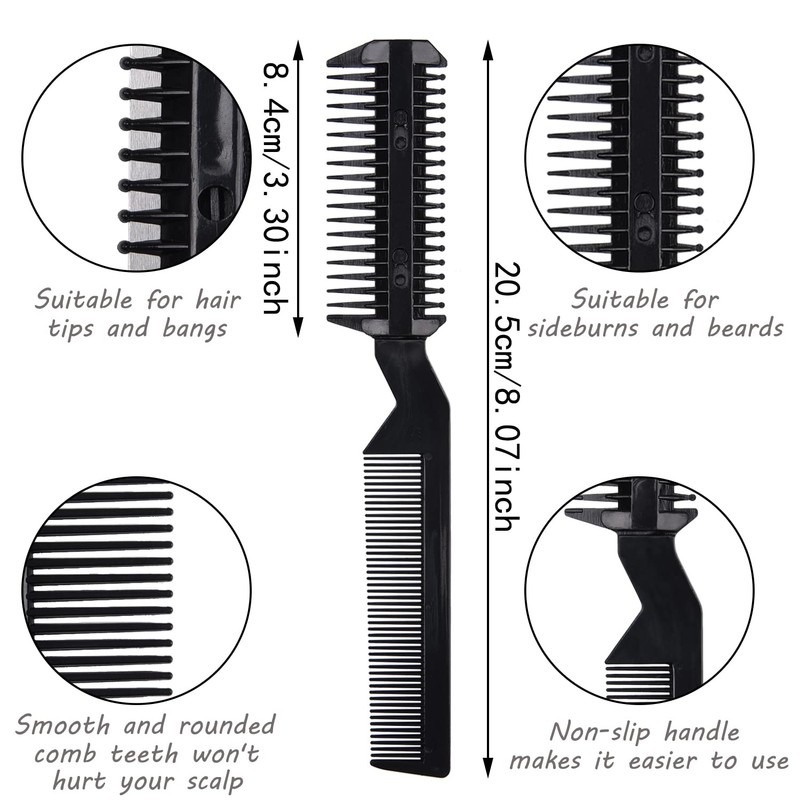 MFUOE 4 Pieces Comb Hair Cutter Double Sided Razor Comb