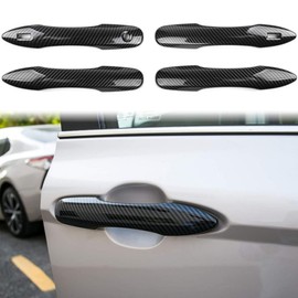 Mellbo Toyota Door Handle, Carbon Fiber, Prius 50 Series, New Yaris Aqua Corolla Sports, Double Sided Tape, Full Coverage, 4-Piece Set
