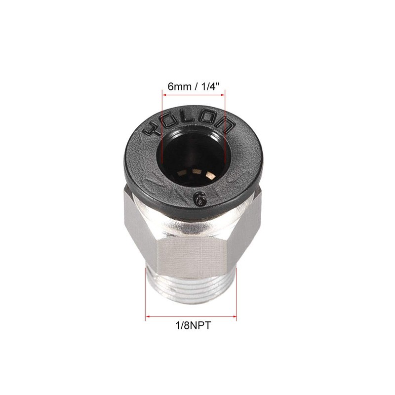 sourcing map Straight Pneumatic Push to Quick Connect Fittings 1/8NPT