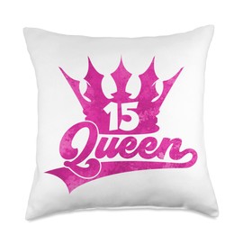 SWEET 15 QUEEN GIRL 15TH BIRTHDAY Throw Pillow