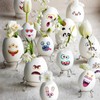BOOMTOP 6 Sheets Easter Eggs Stickers Tattoos Egg Colours Easter