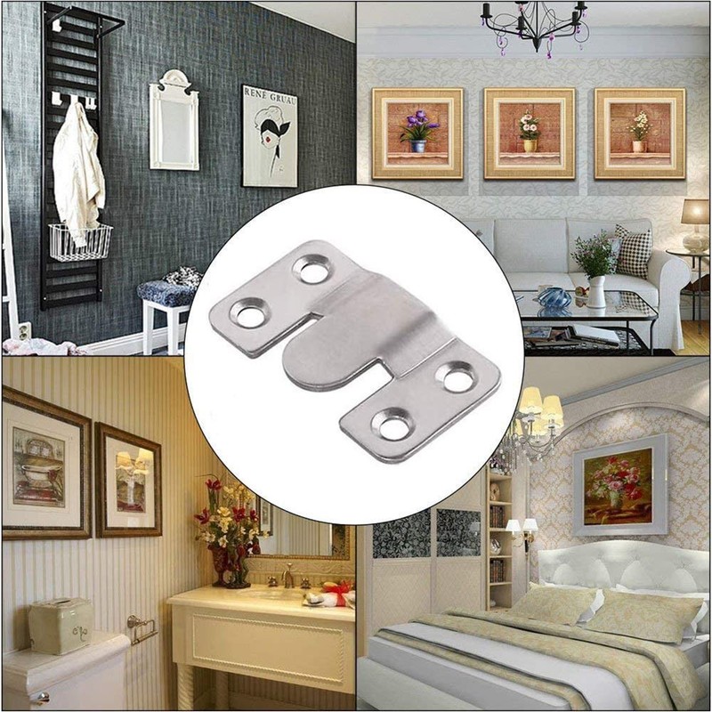 4 Pairs Flush Mount Bracket,Interlocking Furniture Connector,Stainless Steel Heavy Duty