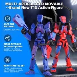(Assembly Required) Spider T13 Action Figure Set -Titan 13 Action Figure with Sucker Spider T-13 Collectible 3D Printed Toys Highly Detailed Action Figures for Collectors and Fans - Blue