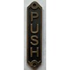 Cast Aluminium Push & Pull sign (Antique gold-brass, Size 6.25x1.37)-THE