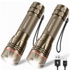 WdtPro Rechargeable Flashlights High Lumens, 2 Pack 10H Long Lasting