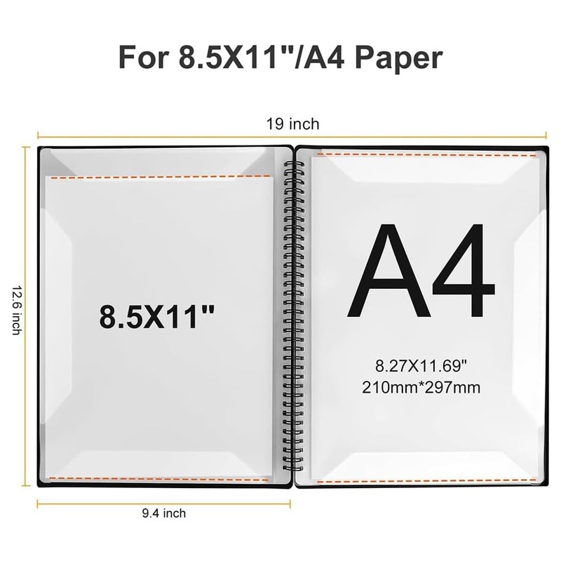 Skidwedy Sheet Music Folder, 60 Pages Capacity, Black, Writable &