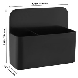 MUKLEI 4 PCS Magnetic Whiteboard Eraser Holder, Magnetic Whiteboard Holder with Removal Divider, Black Magnetic Cup Holder for Fridge, Small Whiteboard Holder for School, Office, Home