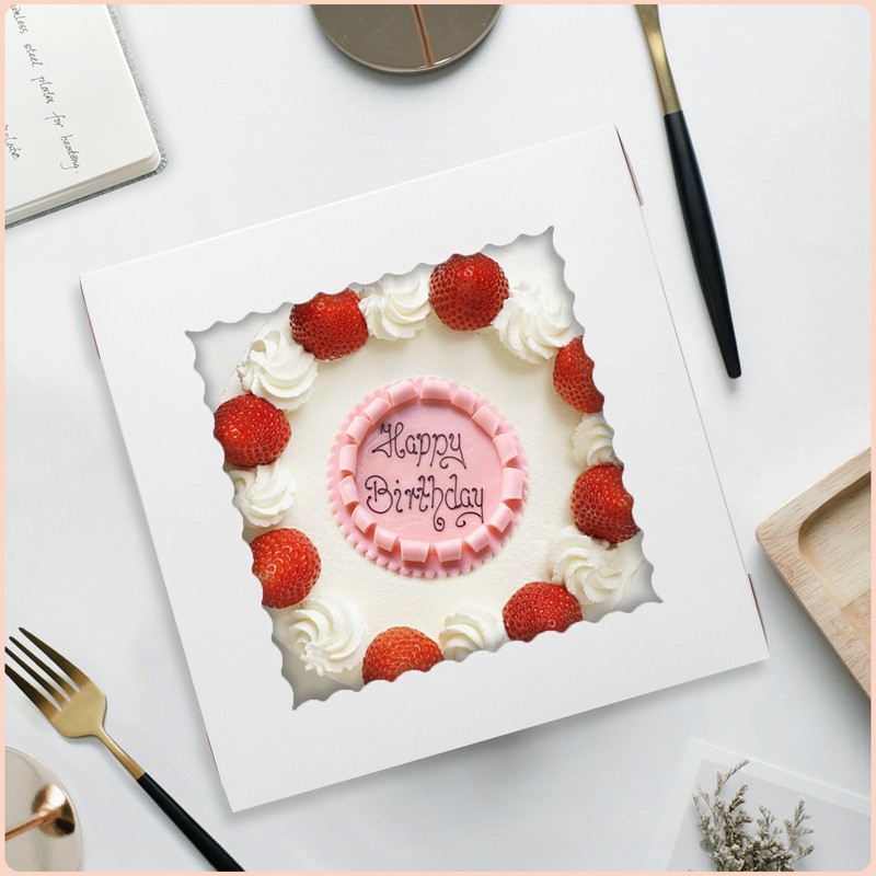 Wowxyz Cake Boxes 10x10x8 Inches 6 Pack Bakery Boxes with