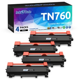 TN760 Toner for Brother Printer TN730 TN-730 TN-760 Toner Cartridge for Brother Printer mfc-l2710dw mfc-l2717dw mfc-l2750dw hl-l2390dw hl-l2395dw hl-l2350dw hl-l2370dw dcp-l2550dw Toner Cartridge 4PK