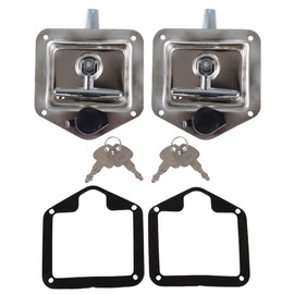 TJHSM 2 Trailer Door Latch Folding T-Handle Lock Stainless Steel Keys for Camper RV Truck Toolbox