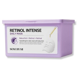 SOME BY MI Retinol Intense Daily Mask - 30 unidades, 11.8 oz - Mascarilla facial vegana de retinol coreano suave para rutina de Glass Skin - Textura de la piel, elasticidad y cuidado de signos de